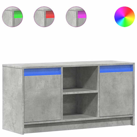 TV Cabinet with LED Concrete Grey 100x34x50 cm Engineered Wood TV Cabinet with LED Concrete Grey 100x34x50 cm Engineered Wood