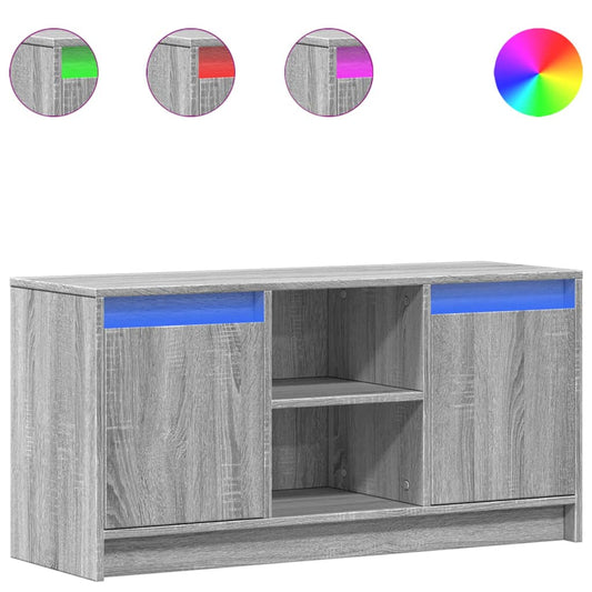 TV Cabinet with LED Grey Sonoma 100x34x50 cm Engineered Wood TV Cabinet with LED Grey Sonoma 100x34x50 cm Engineered Wood