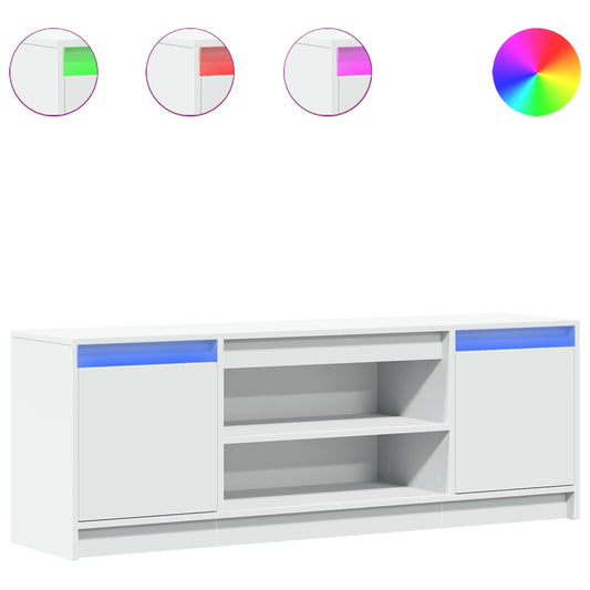 TV Cabinet with LED White 139,5x34x50 cm Engineered Wood TV Cabinet with LED White 139,5x34x50 cm Engineered Wood