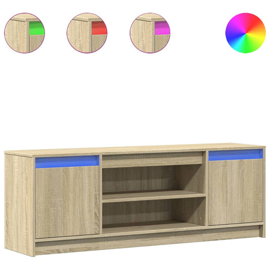TV Cabinet with LED Sonoma Oak 139,5x34x50 cm Engineered Wood TV Cabinet with LED Sonoma Oak 139,5x34x50 cm Engineered Wood
