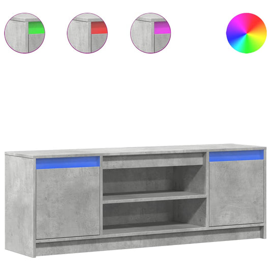 TV Cabinet with LED Concrete Grey 139.5x34x50cm Engineered Wood TV Cabinet with LED Concrete Grey 139.5x34x50cm Engineered Wood