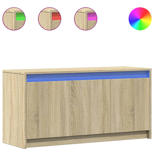 TV Cabinet with LED Sonoma Oak 100x34x50 cm Engineered Wood TV Cabinet with LED Sonoma Oak 100x34x50 cm Engineered Wood