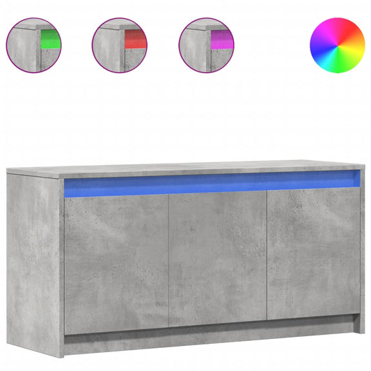 TV Cabinet with LED Concrete Grey 100x34x50 cm Engineered Wood TV Cabinet with LED Concrete Grey 100x34x50 cm Engineered Wood