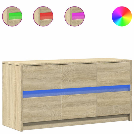 TV Cabinet with LED Sonoma Oak 100x34x50 cm Engineered Wood TV Cabinet with LED Sonoma Oak 100x34x50 cm Engineered Wood