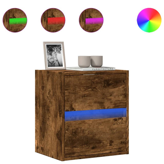TV Wall Cabinet with LED Lights Smoked Oak 41x31x45 cm TV Wall Cabinet with LED Lights Smoked Oak 41x31x45 cm
