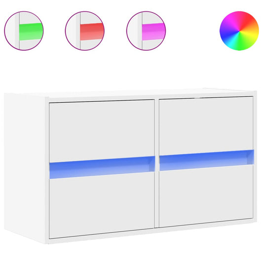 TV Wall Cabinet with LED Lights White 80x31x45 cm TV Wall Cabinet with LED Lights White 80x31x45 cm