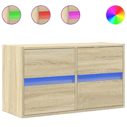 TV Wall Cabinet with LED Lights Sonoma Oak 80x31x45 cm TV Wall Cabinet with LED Lights Sonoma Oak 80x31x45 cm