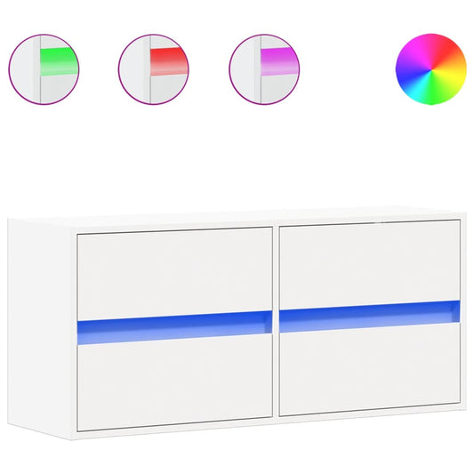 TV Wall Cabinet with LED Lights White 100x31x45 cm TV Wall Cabinet with LED Lights White 100x31x45 cm