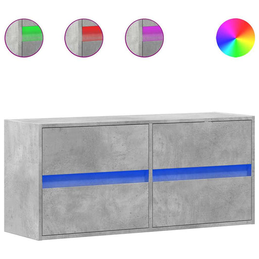 TV Wall Cabinet with LED Lights Concrete Grey 100x31x45 cm TV Wall Cabinet with LED Lights Concrete Grey 100x31x45 cm