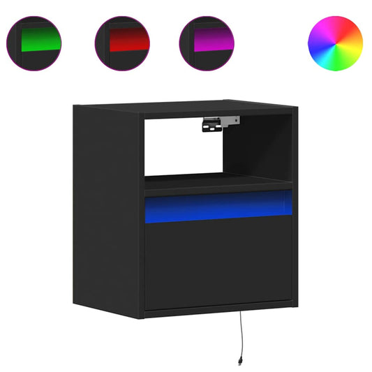 TV Wall Cabinets with LED Lights 2 pcs Black 41x31x45 cm TV Wall Cabinets with LED Lights 2 pcs Black 41x31x45 cm