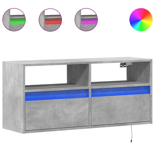 TV Wall Cabinet with LED Lights Concrete Grey 100x31x45 cm TV Wall Cabinet with LED Lights Concrete Grey 100x31x45 cm