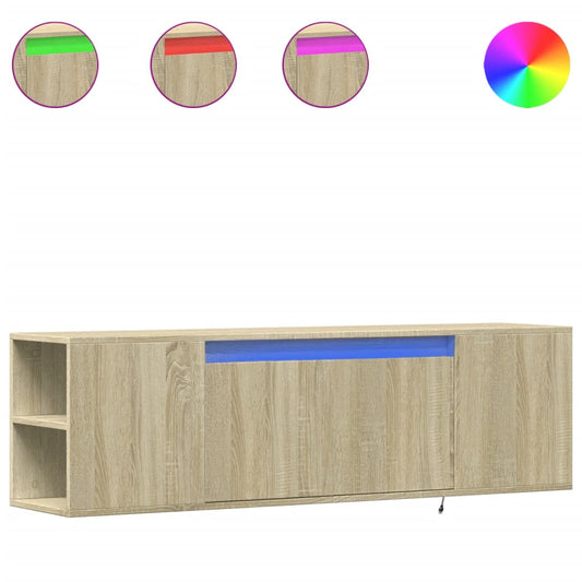 TV Wall Cabinet with LED Lights Sonoma Oak 135x31x39,5 cm TV Wall Cabinet with LED Lights Sonoma Oak 135x31x39,5 cm