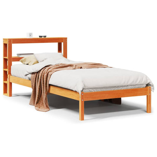 Bed Frame with Headboard without Mattress Wax Brown 75x190 cm Small Single Bed Frame with Headboard without Mattress Wax Brown 75x190 cm Small Single