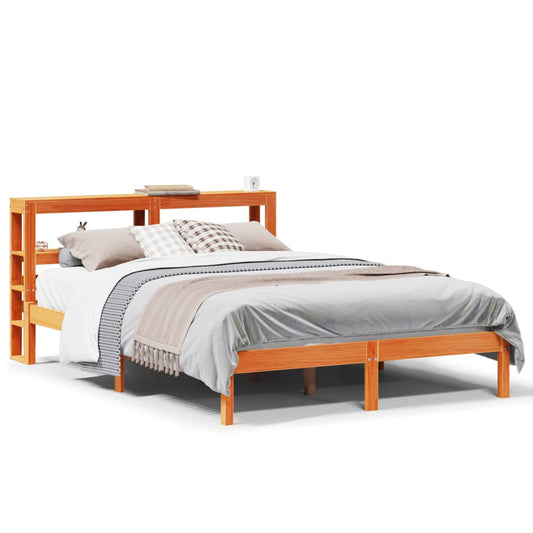 Bed Frame with Headboard without Mattress Wax Brown 140x190 cm Bed Frame with Headboard without Mattress Wax Brown 140x190 cm