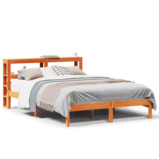 Bed Frame with Headboard without Mattress Wax Brown 150x200 cm King Size Bed Frame with Headboard without Mattress Wax Brown 150x200 cm King Size