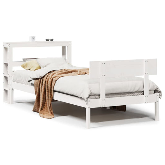 Bed Frame without Mattress White 75x190 cm Small Single Solid Wood Pine Bed Frame without Mattress White 75x190 cm Small Single Solid Wood Pine