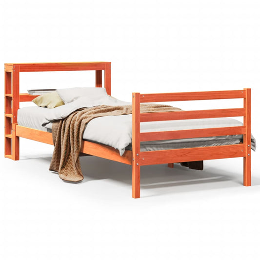 Bed Frame without Mattress Wax Brown 75x190 cm Small Single Solid Wood Pine Bed Frame without Mattress Wax Brown 75x190 cm Small Single Solid Wood Pine