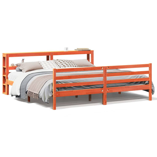 Bed Frame without Mattress Wax Brown 200x200 cm Solid Wood Pine Bed Frame without Mattress Wax Brown 200x200 cm Solid Wood Pine