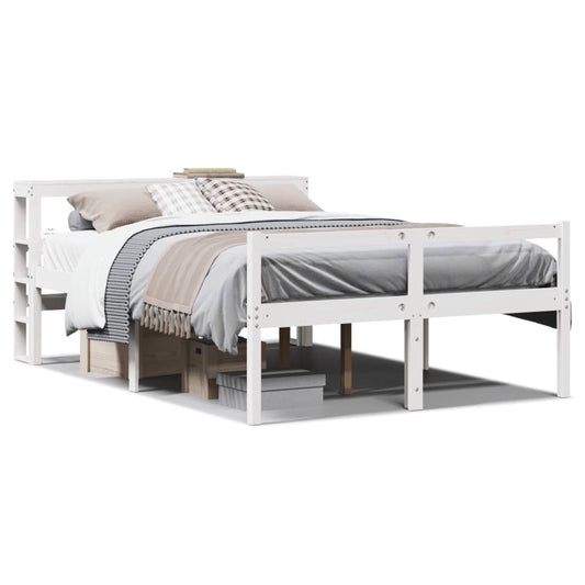 Senior Bed with Headboard without Mattress White 140x190 cm Senior Bed with Headboard without Mattress White 140x190 cm