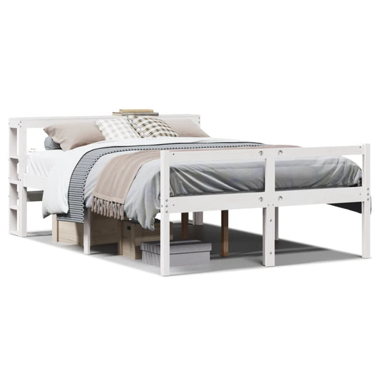 Senior Bed with Headboard without Mattress White 140x200 cm Senior Bed with Headboard without Mattress White 140x200 cm
