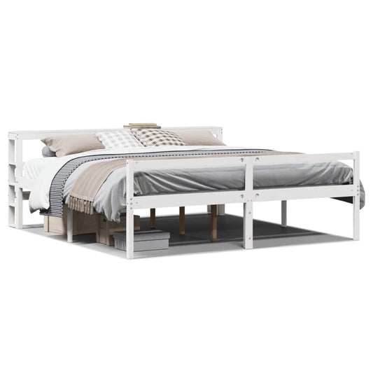 Senior Bed with Headboard without Mattress White 200x200 cm Senior Bed with Headboard without Mattress White 200x200 cm