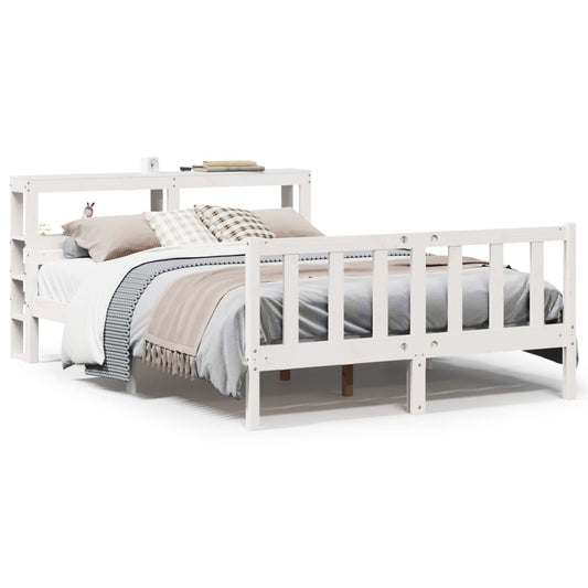 Bed Frame without Mattress White 150x200 cm King Size Solid Wood Pine Bed Frame without Mattress White 150x200 cm King Size Solid Wood Pine
