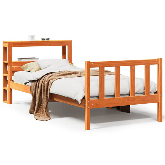 Bed Frame with Headboard without Mattress Wax Brown 75x190 cm Small Single Bed Frame with Headboard without Mattress Wax Brown 75x190 cm Small Single