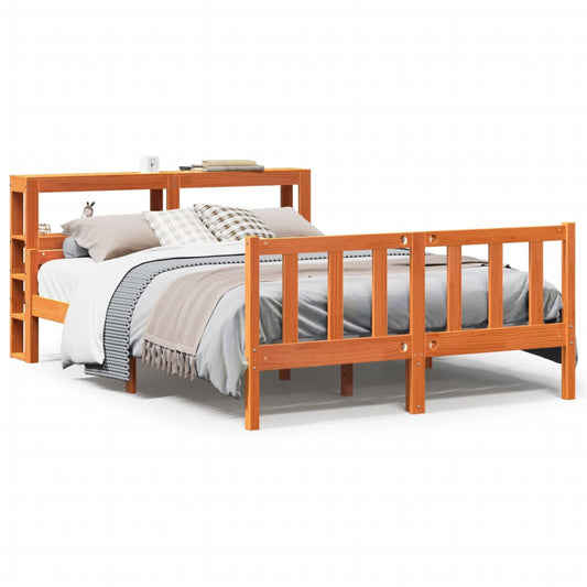 Bed Frame with Headboard without Mattress Wax Brown 150x200 cm King Size Bed Frame with Headboard without Mattress Wax Brown 150x200 cm King Size