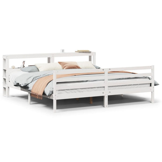 Bed Frame with Headboard without Mattress White 200x200 cm Bed Frame with Headboard without Mattress White 200x200 cm