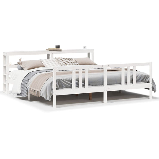 Bed Frame with Headboard without Mattress White 200x200 cm Bed Frame with Headboard without Mattress White 200x200 cm