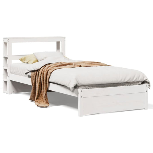 Bed Frame with Headboard without Mattress White 75x190 cm Small Single Bed Frame with Headboard without Mattress White 75x190 cm Small Single