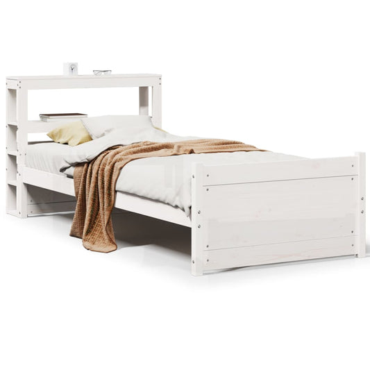 Bed Frame with Headboard without Mattress White 90x190 cm Single Bed Frame with Headboard without Mattress White 90x190 cm Single
