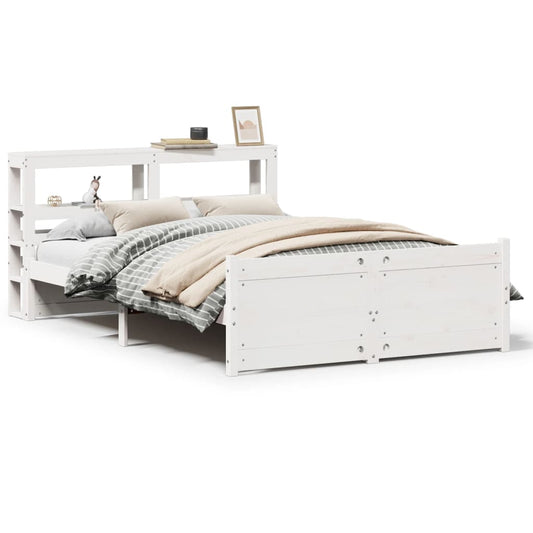 Bed Frame with Headboard without Mattress White 150x200 cm King Size Bed Frame with Headboard without Mattress White 150x200 cm King Size