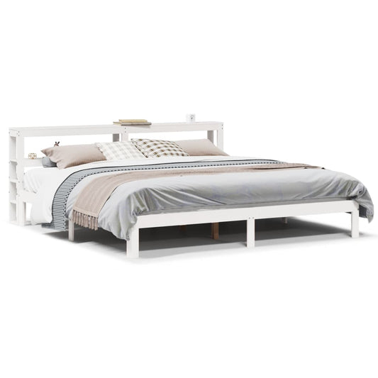 Bed Frame with Headboard without Mattress White 200x200 cm Bed Frame with Headboard without Mattress White 200x200 cm