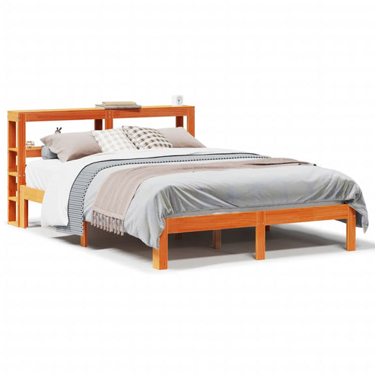 Bed Frame without Mattress Wax Brown 140x190 cm Solid Wood Pine Bed Frame without Mattress Wax Brown 140x190 cm Solid Wood Pine