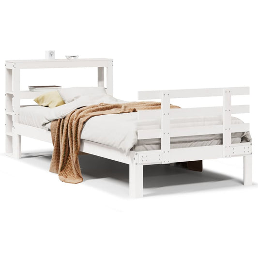 Bed Frame with Headboard without Mattress White 90x200 cm Bed Frame with Headboard without Mattress White 90x200 cm