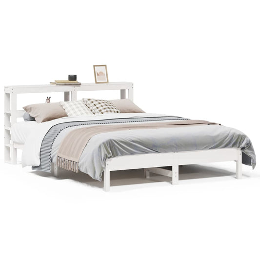 Bed Frame without Mattress White 150x200 cm King Size Solid Wood Pine Bed Frame without Mattress White 150x200 cm King Size Solid Wood Pine