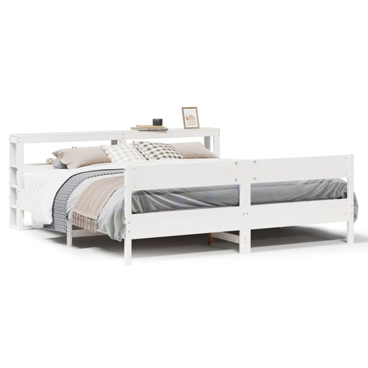 Bed Frame without Mattress White 180x200 cm Super King Solid Wood Pine Bed Frame without Mattress White 180x200 cm Super King Solid Wood Pine