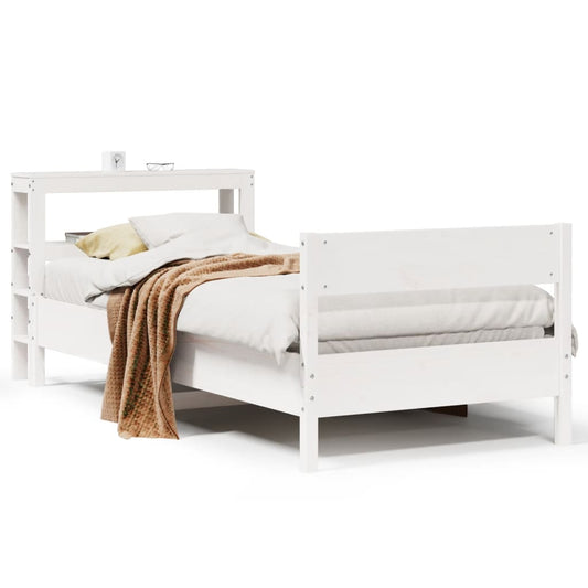 Bed Frame without Mattress White 90x190 cm Single Solid Wood Pine Bed Frame without Mattress White 90x190 cm Single Solid Wood Pine