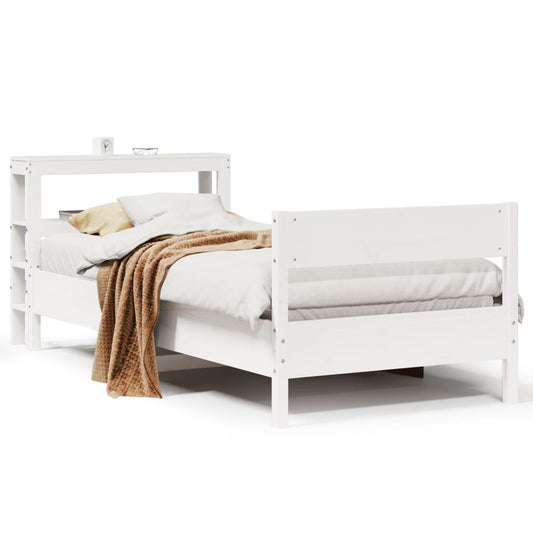 Bed Frame without Mattress White 75x190 cm Small Single Solid Wood Pine Bed Frame without Mattress White 75x190 cm Small Single Solid Wood Pine