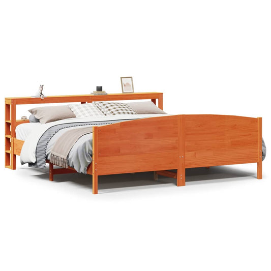 Bed Frame without Mattress Wax Brown 200x200 cm Solid Wood Pine Bed Frame without Mattress Wax Brown 200x200 cm Solid Wood Pine