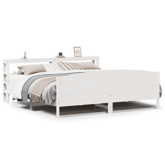 Bed Frame without Mattress White 180x200 cm Super King Solid Wood Pine Bed Frame without Mattress White 180x200 cm Super King Solid Wood Pine