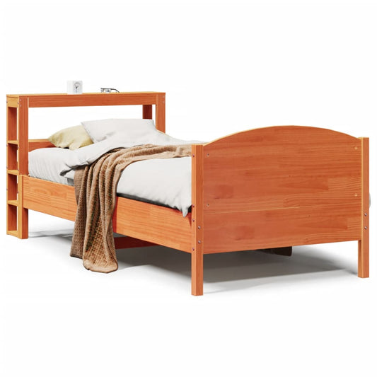 Bed Frame without Mattress Wax Brown 100x200 cm Solid Wood Pine Bed Frame without Mattress Wax Brown 100x200 cm Solid Wood Pine