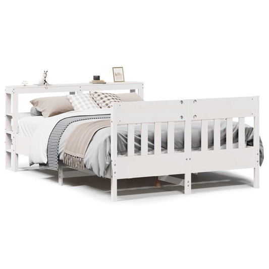 Bed Frame without Mattress White 150x200 cm King Size Solid Wood Pine Bed Frame without Mattress White 150x200 cm King Size Solid Wood Pine