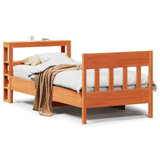 Bed Frame without Mattress Wax Brown 100x200 cm Solid Wood Pine Bed Frame without Mattress Wax Brown 100x200 cm Solid Wood Pine