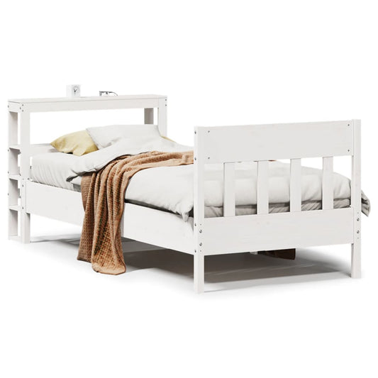 Bed Frame without Mattress White 75x190 cm Small Single Solid Wood Pine Bed Frame without Mattress White 75x190 cm Small Single Solid Wood Pine