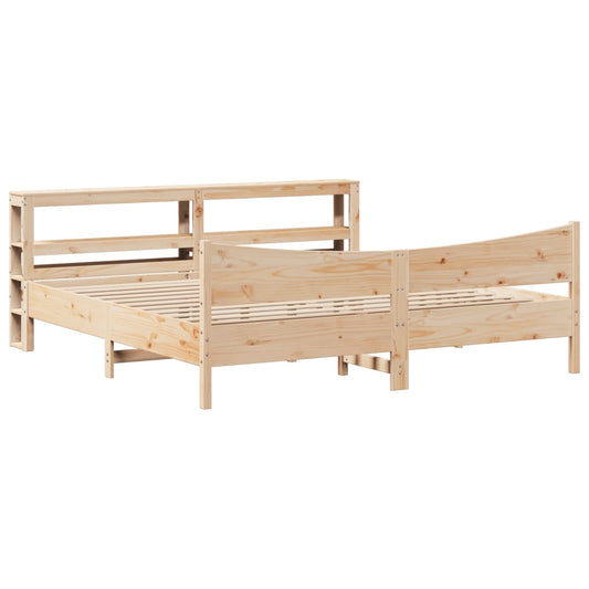 Bed Frame with Headboard 200x200 cm Solid Wood Pine Bed Frame with Headboard 200x200 cm Solid Wood Pine
