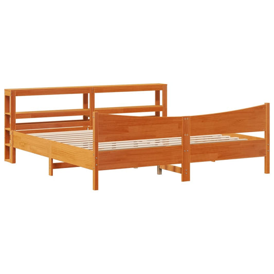 Bed Frame with Headboard Wax Brown 180x200 cm Super King Solid Wood Pine Bed Frame with Headboard Wax Brown 180x200 cm Super King Solid Wood Pine