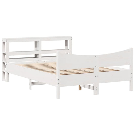 Bed Frame with Headboard White 150x200 cm King Size Solid Wood Pine Bed Frame with Headboard White 150x200 cm King Size Solid Wood Pine