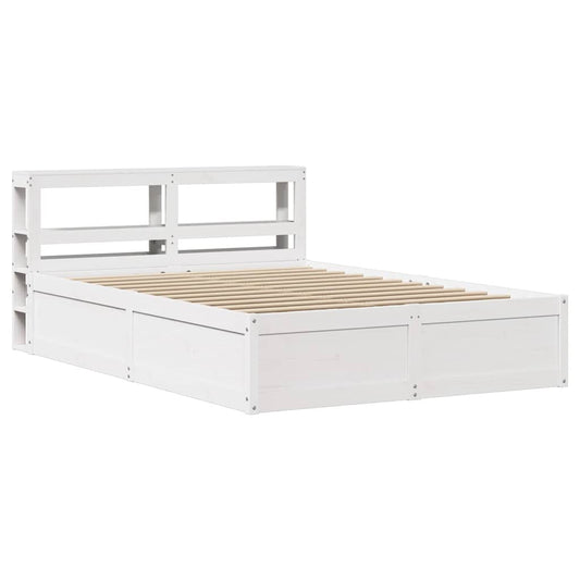 Bed Frame with Headboard White 140x190 cm Solid Wood Pine Bed Frame with Headboard White 140x190 cm Solid Wood Pine